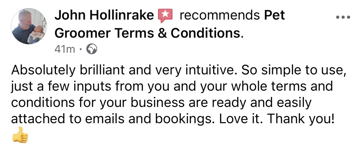 Facebook recommendation from John Hollinrake