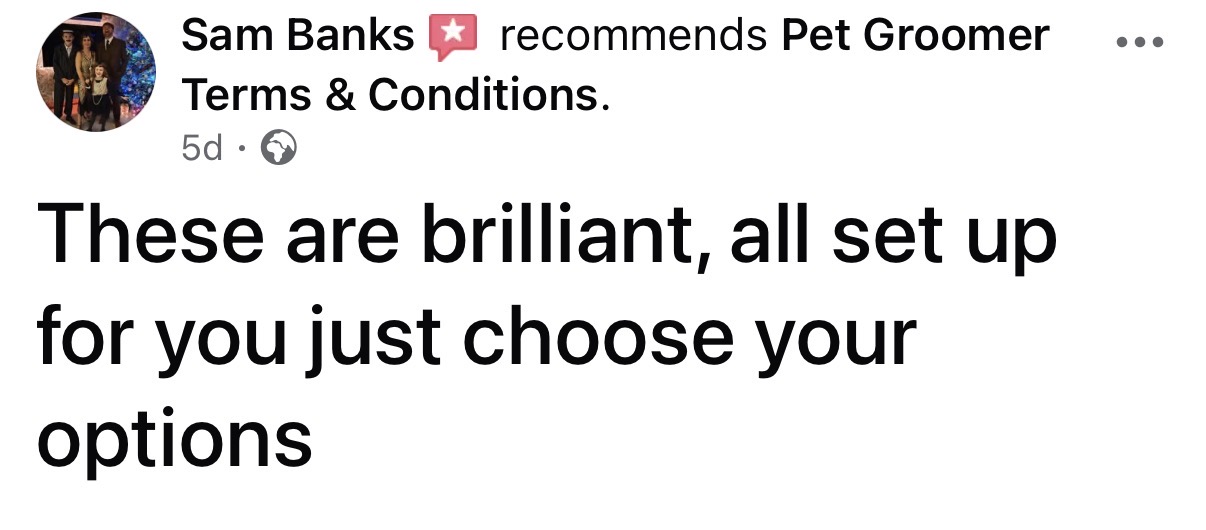 Facebook recommendation from Sam Banks